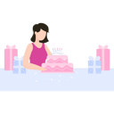 پیش‌نمایش فایل birthday-girl-with-cake-8373433 از پک تولد