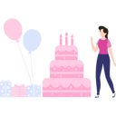پیش‌نمایش فایل birthday-girl-with-cake-8373459 از پک تولد