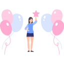 پیش‌نمایش فایل girl-holding-star-8373439 از پک تولد