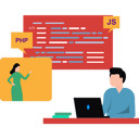 پیش‌نمایش فایل two-developer-discuss-about-web-coding-8444022 از پک همکاری