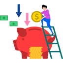 پیش‌نمایش فایل boy-putting-dollars-in-piggy-bank-8467424 از پک کسب و کار