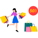 پیش‌نمایش فایل girl-shopping-at-50-off-8467406 از پک کسب و کار