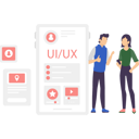 پیش‌نمایش فایل boy-and-girl-talking-about-ui-ux-design-8158256 از پک رابط کاربری و تجربه کاربری