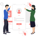 پیش‌نمایش فایل boy-and-girl-working-on-login-page-8158123 از پک رابط کاربری و تجربه کاربری