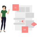 پیش‌نمایش فایل female-presenting-ui-ux-design-8158248 از پک رابط کاربری و تجربه کاربری