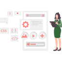پیش‌نمایش فایل girl-working-on-css-coding-8158138 از پک رابط کاربری و تجربه کاربری