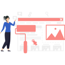 پیش‌نمایش فایل girl-working-on-website-8158131 از پک رابط کاربری و تجربه کاربری