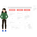 پیش‌نمایش فایل girl-working-on-website-8158159 از پک رابط کاربری و تجربه کاربری