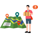 پیش‌نمایش فایل male-tourist-looking-at-route-on-map-8430069 از پک نقشه و مسیریابی