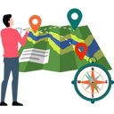 پیش‌نمایش فایل man-looking-at-location-pin-on-map-8430087 از پک نقشه و مسیریابی