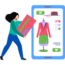پیش‌نمایش فایل girl-buying-clothes-online-8506279 از پک هنر و طراحی