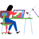 پیش‌نمایش فایل girl-designing-on-tablet-8506257 از پک هنر و طراحی