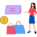 پیش‌نمایش فایل girl-shopping-on-80-sale-8506282 از پک هنر و طراحی