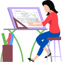 پیش‌نمایش فایل girl-sketching-the-design-of-house-8506266 از پک هنر و طراحی