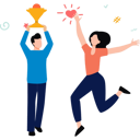 پیش‌نمایش فایل boy-and-girl-happy-after-winning-trophy-8511938 از پک هنرمندی