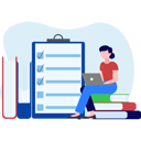 پیش‌نمایش فایل girl-doing-study-and-making-education-list-8603165 از پک آموزش و یادگیری