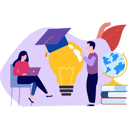پیش‌نمایش فایل girl-working-on-educational-idea-8603101 از پک آموزش و یادگیری