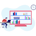 پیش‌نمایش فایل man-working-on-laptop-and-reading-online-8603135 از پک آموزش و یادگیری