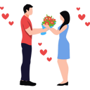 پیش‌نمایش فایل boy-is-giving-a-bouquet-to-a-girl-8665115 از پک زوج‌های ولنتاین