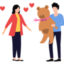 پیش‌نمایش فایل boy-is-giving-a-teddy-to-girl-on-valentines-day-8665132 از پک زوج‌های ولنتاین