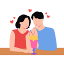 پیش‌نمایش فایل couple-are-drinking-juice-from-a-glass-8665108 از پک زوج‌های ولنتاین