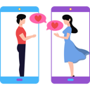 پیش‌نمایش فایل couple-chatting-on-mobile-8665105 از پک زوج‌های ولنتاین