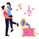 پیش‌نمایش فایل couple-dancing-to-music-8665111 از پک زوج‌های ولنتاین