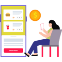پیش‌نمایش فایل girl-ordering-food-online-8663734 از پک فروش اینترنتی