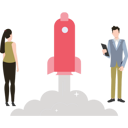 پیش‌نمایش فایل boy-and-girl-working-on-startup-rocket-8648718 از پک دنیای دیجیتال