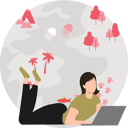 پیش‌نمایش فایل woman-working-on-laptop-and-exploring-world-8648703 از پک دنیای دیجیتال