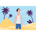 پیش‌نمایش فایل the-boy-is-standing-on-the-beach-8680433 از پک تابستان
