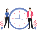 پیش‌نمایش فایل young-girl-and-man-standing-with-clock-8669961 از پک مدیریت زمان