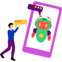 پیش‌نمایش فایل boy-talking-to-robot-on-mobile-8673554 از پک استارتاپ و کسب‌وکار