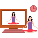 پیش‌نمایش فایل girl-exercising-while-watching-online-8683556 از پک مدیتیشن