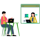 پیش‌نمایش فایل a-guy-is-talking-to-a-working-woman-online-8698710 از پک کارمندان دورکار
