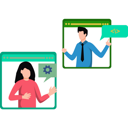 پیش‌نمایش فایل boy-and-girl-talking-about-coding-management-8698698 از پک کارمندان دورکار