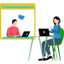 پیش‌نمایش فایل boy-and-girl-working-online-8698709 از پک کارمندان دورکار