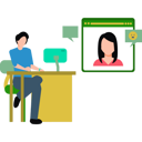 پیش‌نمایش فایل boy-talking-to-girl-online-8698705 از پک کارمندان دورکار