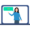 پیش‌نمایش فایل girl-talking-about-coding-8698699 از پک کارمندان دورکار