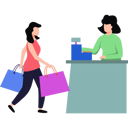 پیش‌نمایش فایل girl-stands-at-cash-counter-with-shopping-bags-8729084 از پک شادی