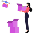 پیش‌نمایش فایل girl-taking-delivery-from-drone-8729086 از پک شادی