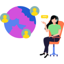 پیش‌نمایش فایل girl-talking-to-global-customers-8729081 از پک شادی