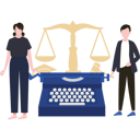 پیش‌نمایش فایل couple-standing-by-the-court-typewriter-8741162 از پک حقوق و عدالت