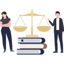 پیش‌نمایش فایل couple-standing-with-books-of-law-and-scales-of-justice-8740977 از پک حقوق و عدالت