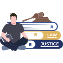 پیش‌نمایش فایل male-lawyer-is-sitting-next-to-the-law-books-8741146 از پک حقوق و عدالت