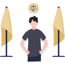 پیش‌نمایش فایل male-lawyer-stands-in-the-middle-of-the-court-flags-8741165 از پک حقوق و عدالت
