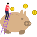 پیش‌نمایش فایل boy-is-saving-money-in-a-piggy-bank-8698681 از پک سرمایه‌گذاری و تأمین مالی