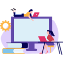 پیش‌نمایش فایل two-girls-studying-online-8730331 از پک آموزش و یادگیری