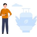 پیش‌نمایش فایل boy-stands-next-to-an-eco-cylinder-8822946 از پک محیط زیست
