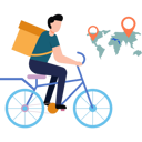 پیش‌نمایش فایل boy-delivering-parcel-on-bicycle-8834709 از پک تحویل غذا
